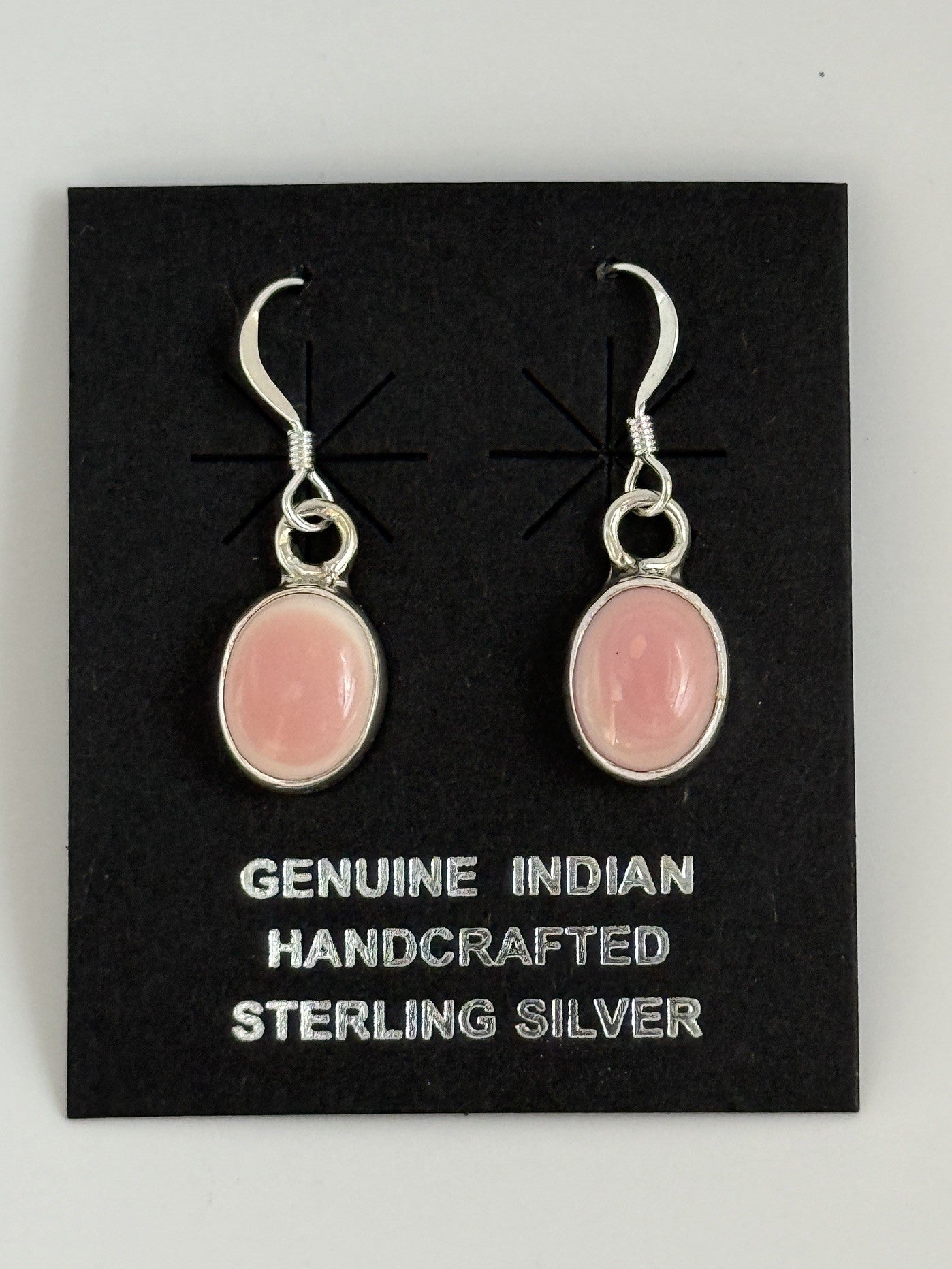 Pink Conch & Sterling Silver Earrings