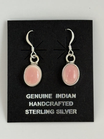 Pink Conch & Sterling Silver Earrings