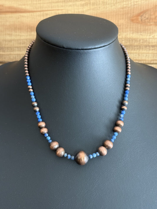 Denim Lapis Lazuli & Copper Necklace