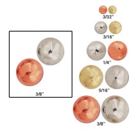 Hollow Metal Bead 3/8" Nickel 12pk