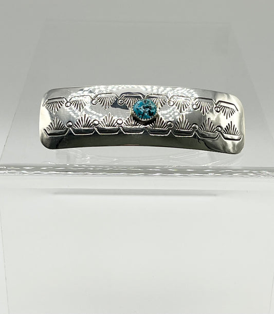 Sterling Silver Barrette with Turquoise