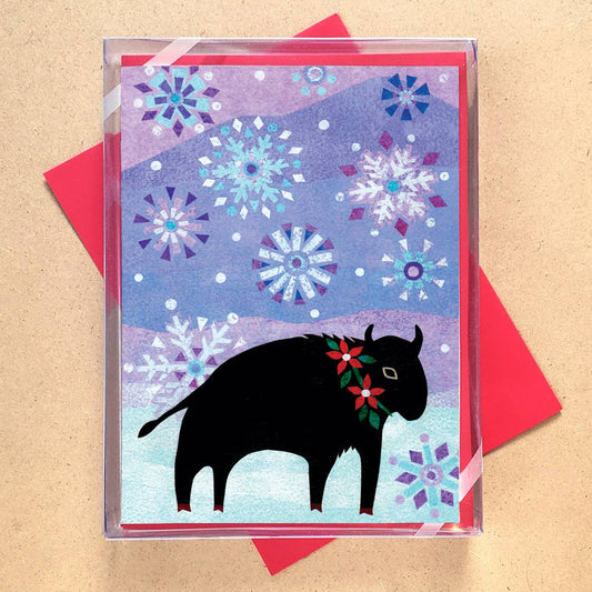 Buffalo Snowfall Boxed Holiday Cards