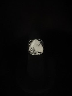 White Buffalo/Sterling Silver Ring (Size 7)