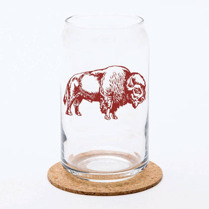 Bison Can Glass | Iced Coffee Cup | Buffalo Pint Glasses