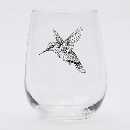 Hummingbird Wine Glass