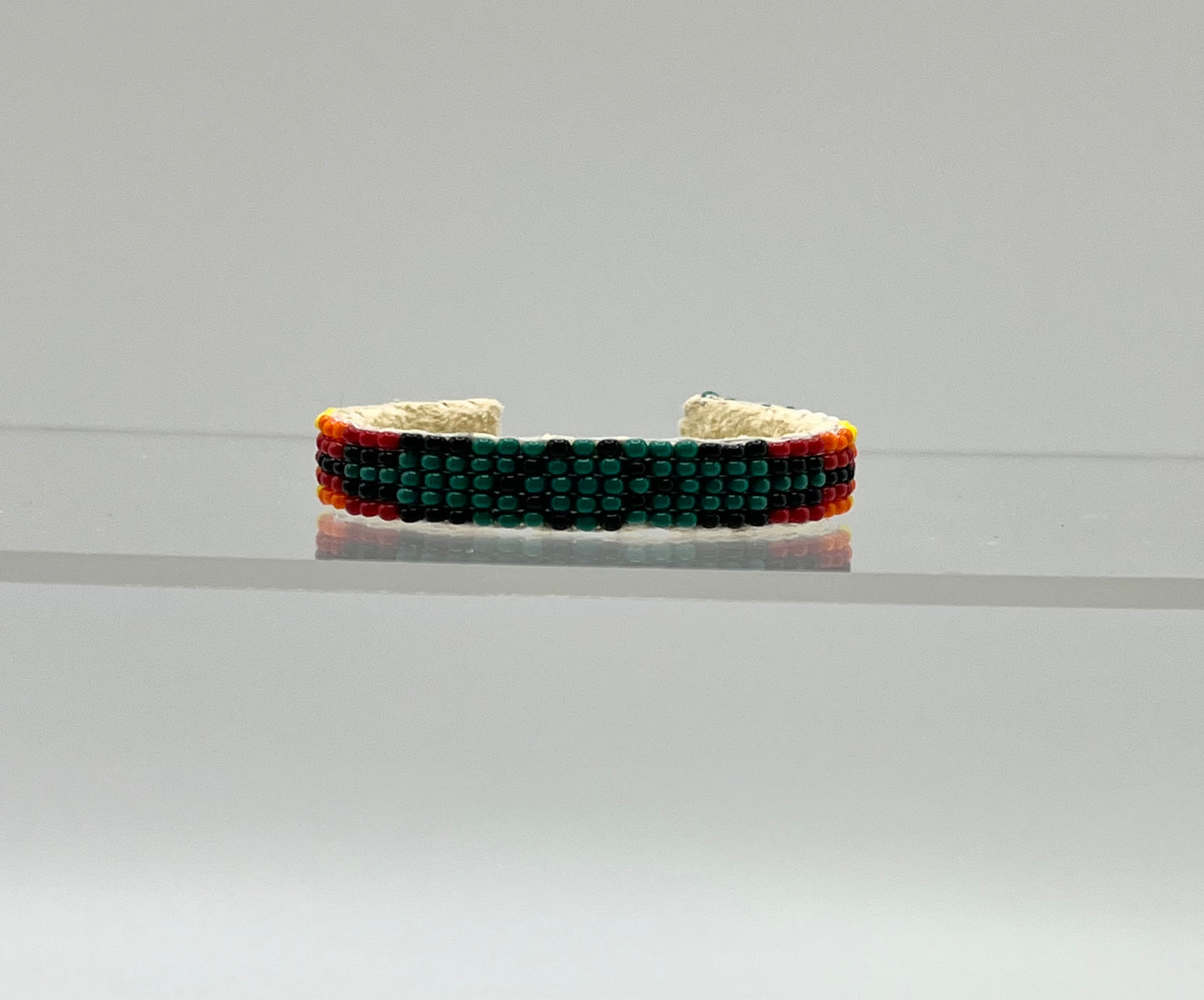 Beaded Baby Bracelet; Dark Green and Black