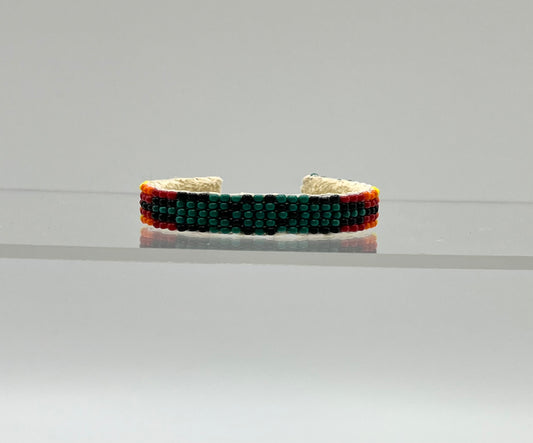 Beaded Baby Bracelet; Dark Green and Black