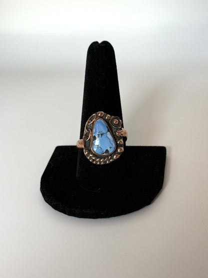 Golden Hills Turquoise & Copper Raindrop Ring - Size 11