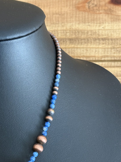 Denim Lapis Lazuli & Copper Necklace