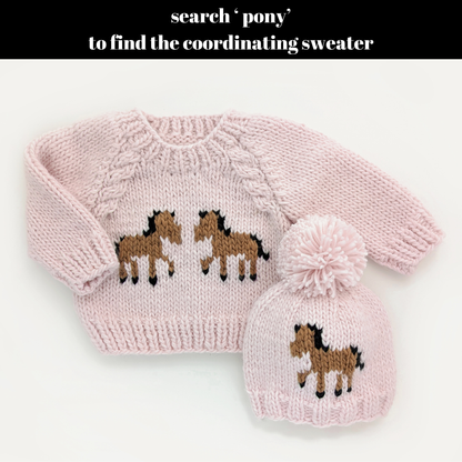 Pony Beanie Hat Blush for Baby & Kids: L (2-6 years)