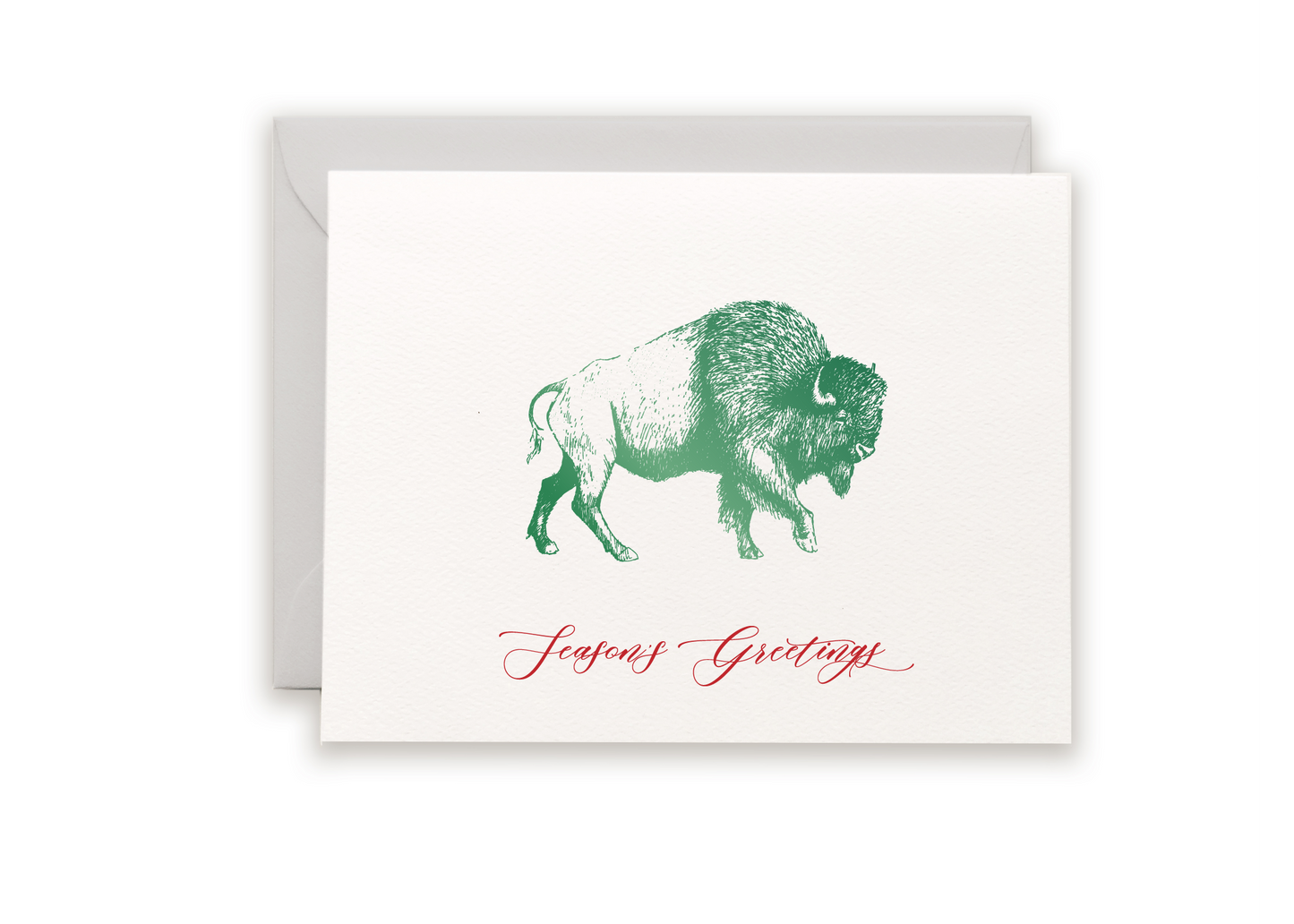 Season's Greetings Foil Buffalo Holiday Greeting Card