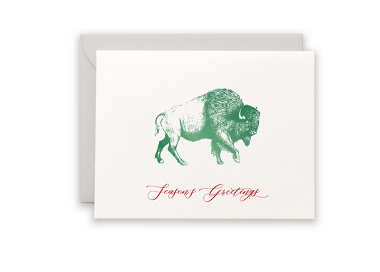 Season's Greetings Foil Buffalo Holiday Greeting Card