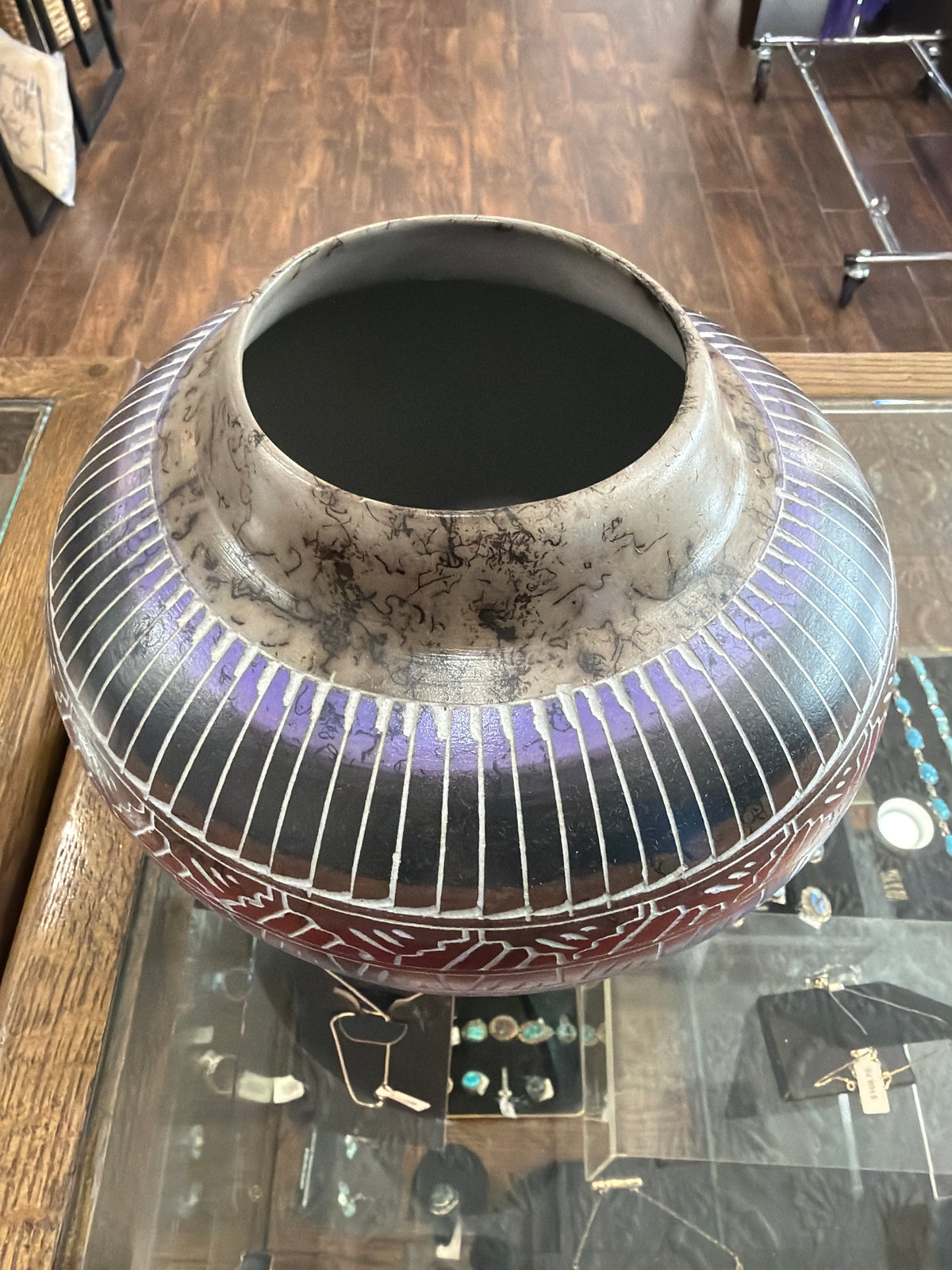 Horse Hair Pottery by Tyler Yazzie (Navajo)