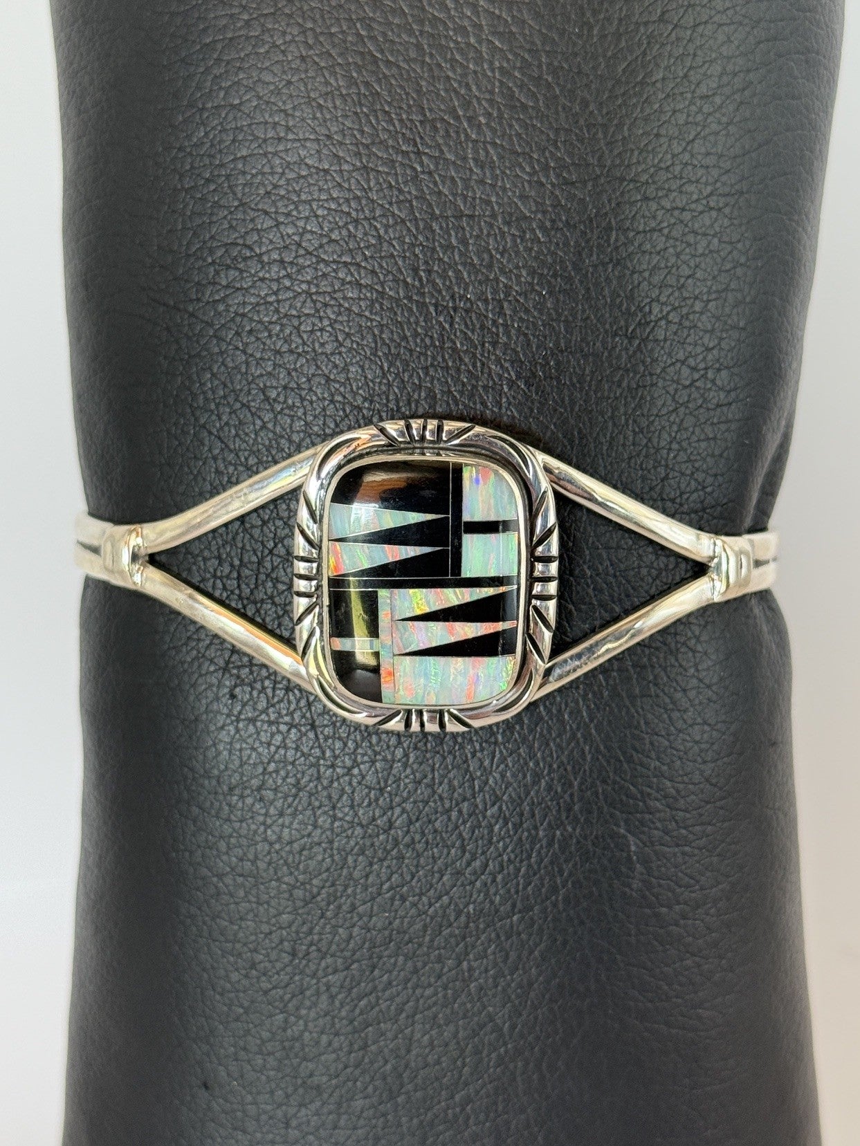Opal & Black Onyx Inlay Bracelet