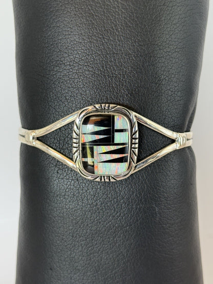 Opal & Black Onyx Inlay Bracelet