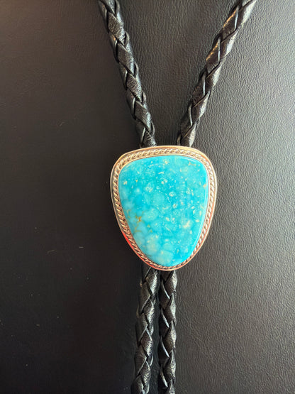 Kingman Turquoise/Sterling Silver Bolo Tie