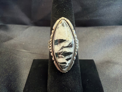 White Buffalo/Sterling Silver Ring (Size 7)