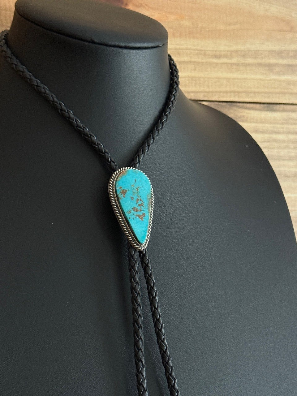 Pilot Mtn. Turquoise/Sterling Silver Bolo Tie