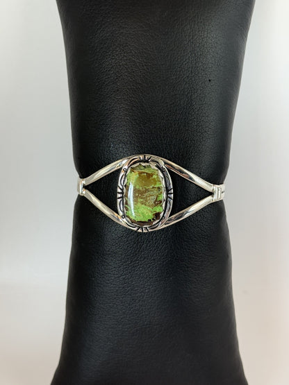 Gaspeite & Sterling Silver Bracelet