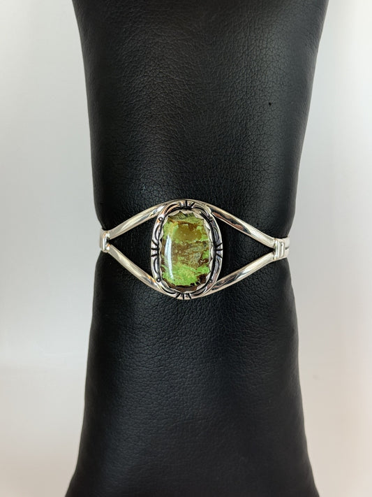 Gaspeite & Sterling Silver Bracelet