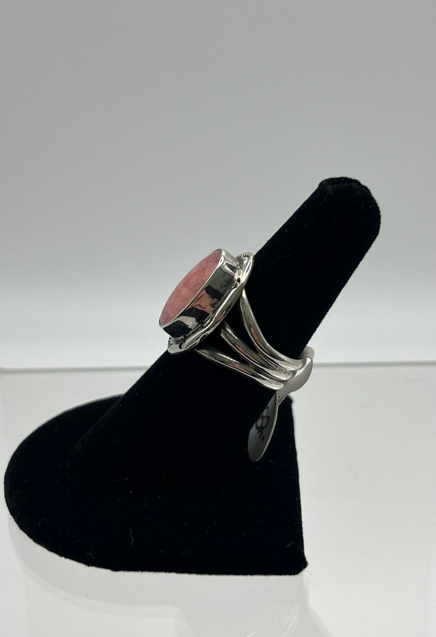 Rhodochrosite and Sterling Silver Ring Size 7