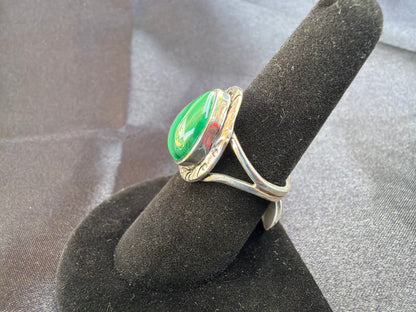 Malachite/Sterling Silver Ring (Size 8)