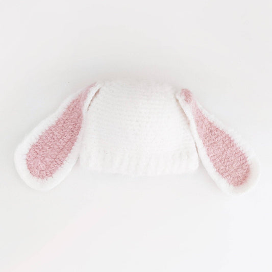 Lop Ear Bunny White Beanie Hat Baby: XS (newborn)