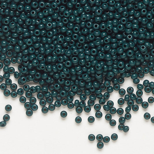 11 Seed Bead Opaque Emerald Green
