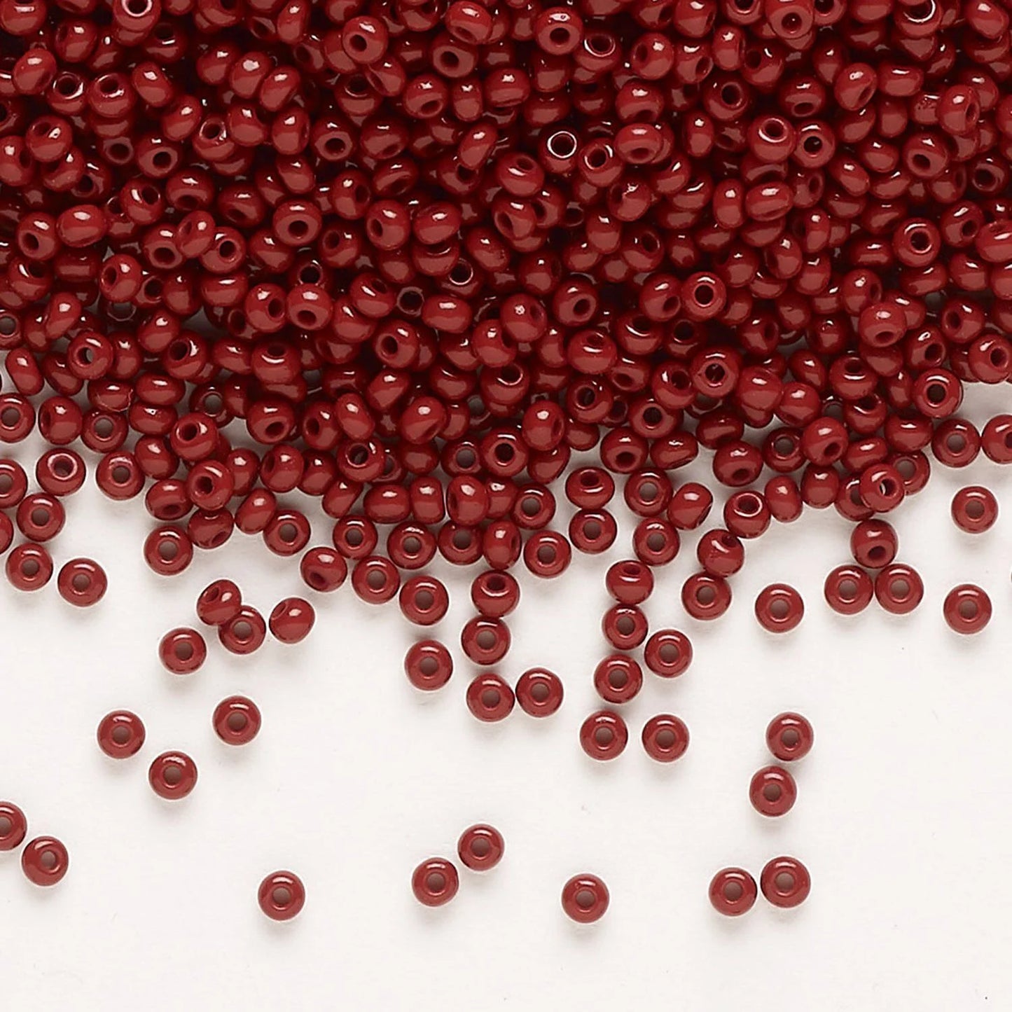 11 Seed Bead Opaque Dark Red Coral