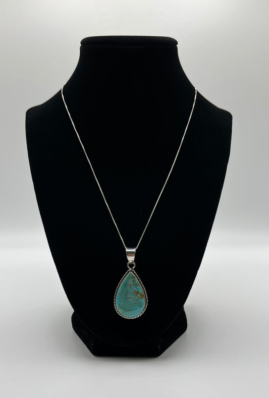 Turquoise and Sterling Silver Pendant with chain