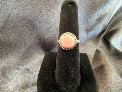 Pink Conch/Sterling Silver Ring (Size 6 1/2)