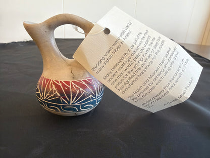 Horsehair Pottery - Wedding Vase (red/blue)