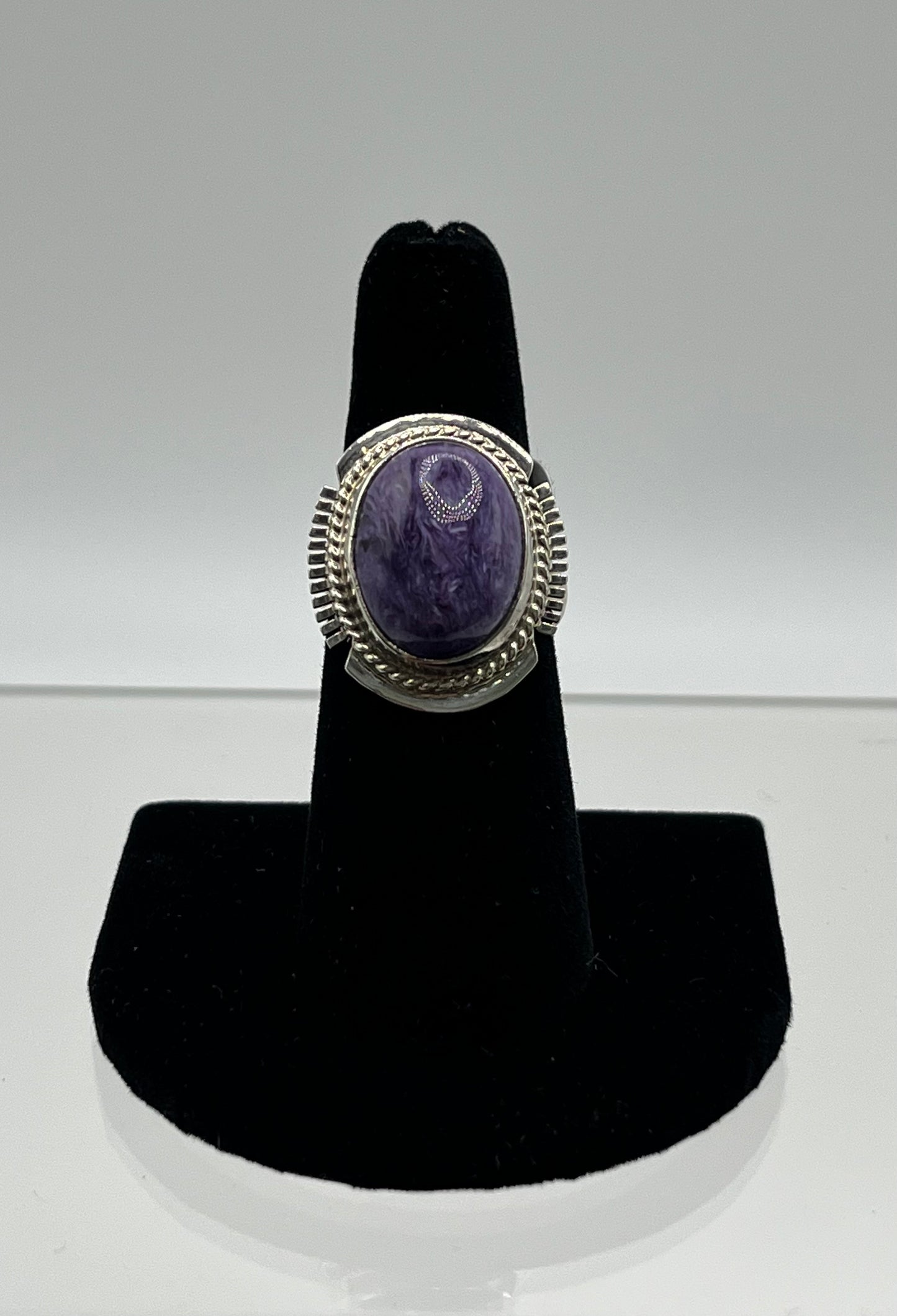 Charoite and Sterling Silver Ring Size 7