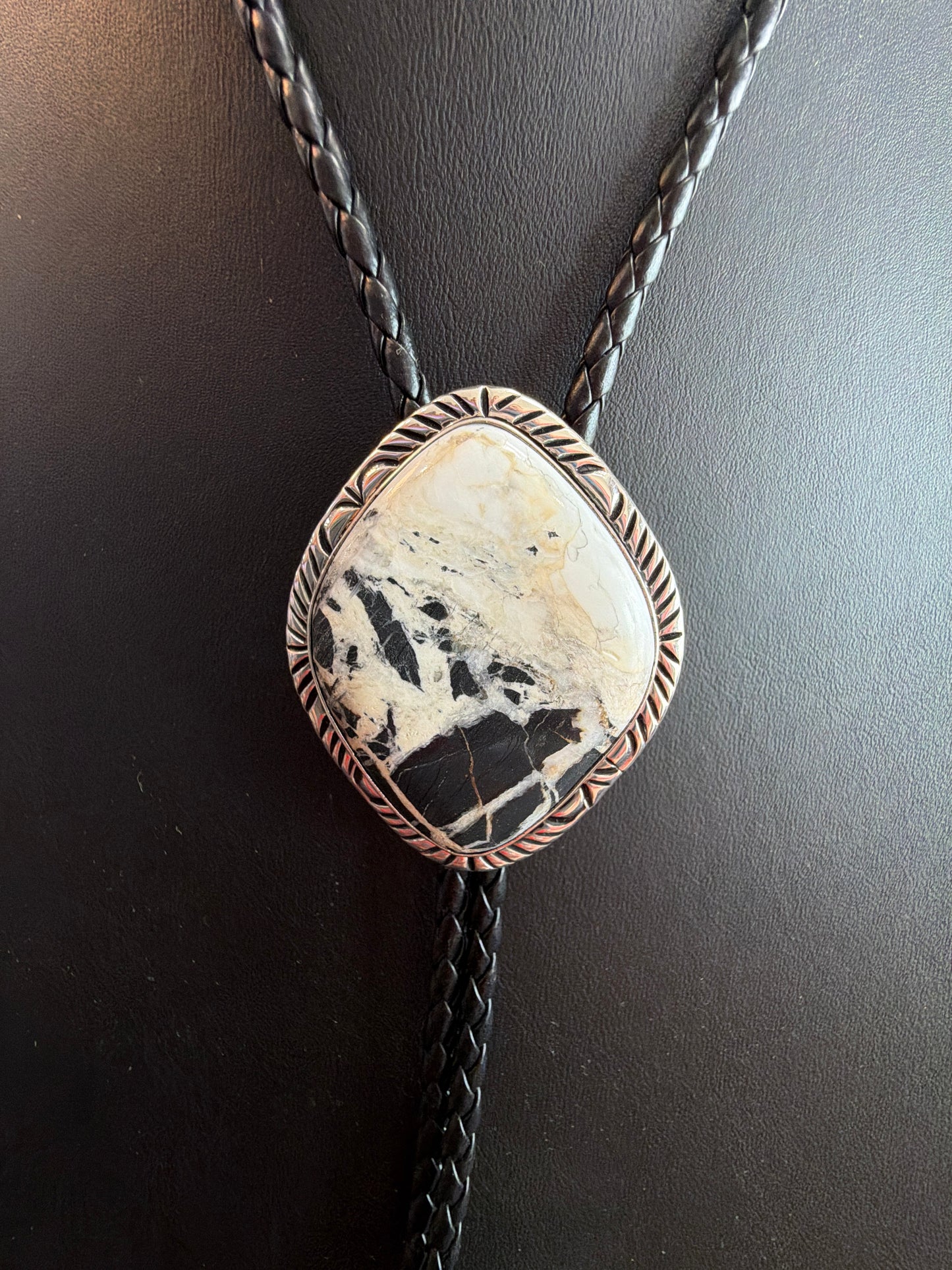 White Buffalo/Sterling Silver Bolo