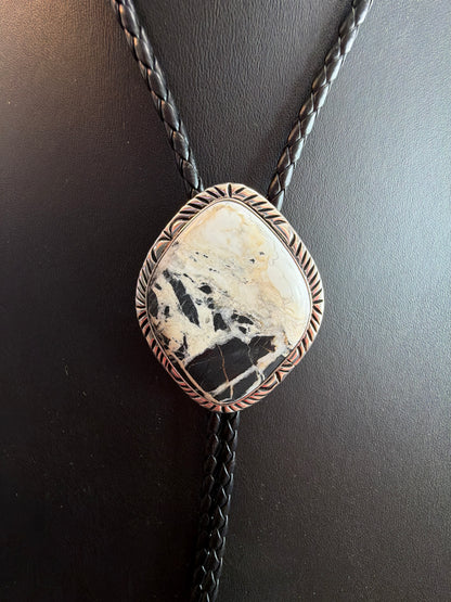 White Buffalo/Sterling Silver Bolo