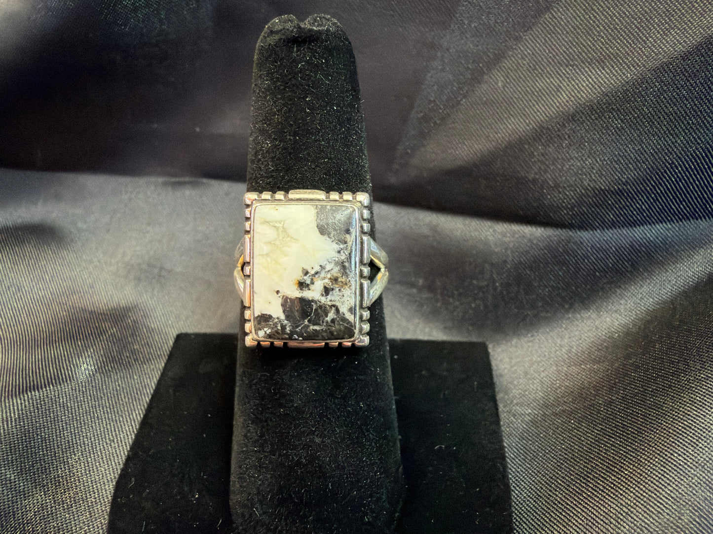 White Buffalo/Sterling Silver Ring (Size 6 3/4)