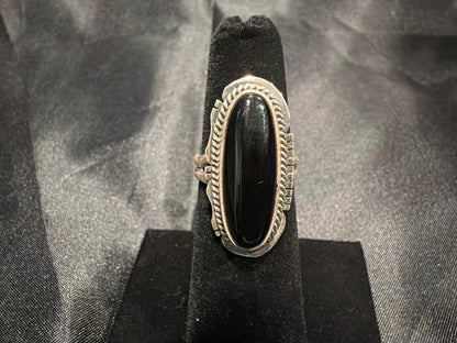 Onyx/Sterling Silver Ring (Size 6 1/2)