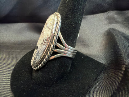 White Buffalo/Sterling Silver Ring (Size 10 1/4)