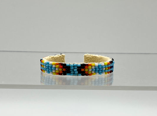 Beaded Baby Bracelet; Light Blue with Black