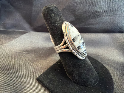 White Buffalo/Sterling Silver Ring (Size 7)