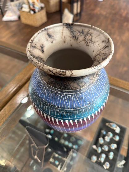 Horse Hair Pottery by M.G. (Navajo)
