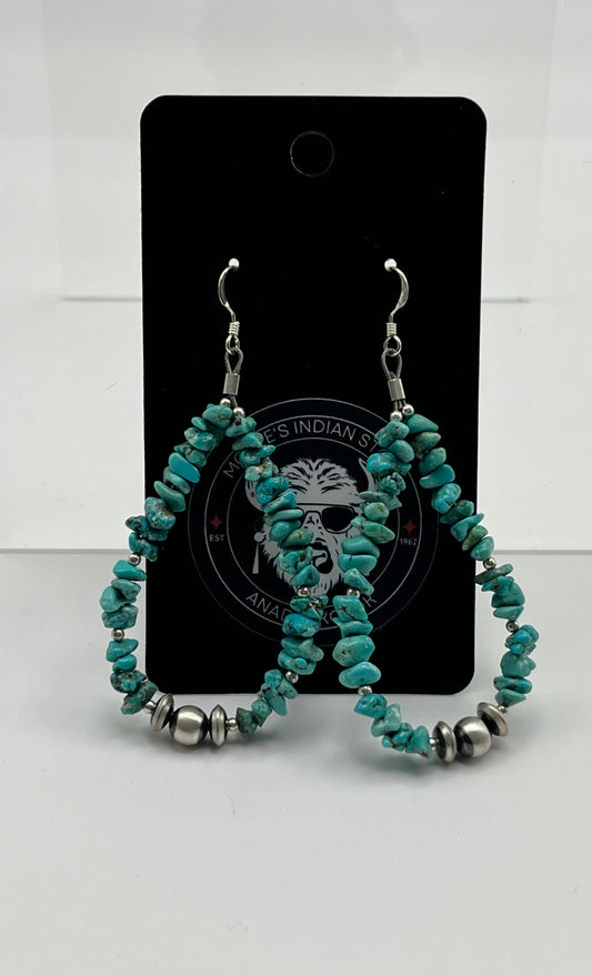 Turquoise Nugget and Sterling Silver Earrings