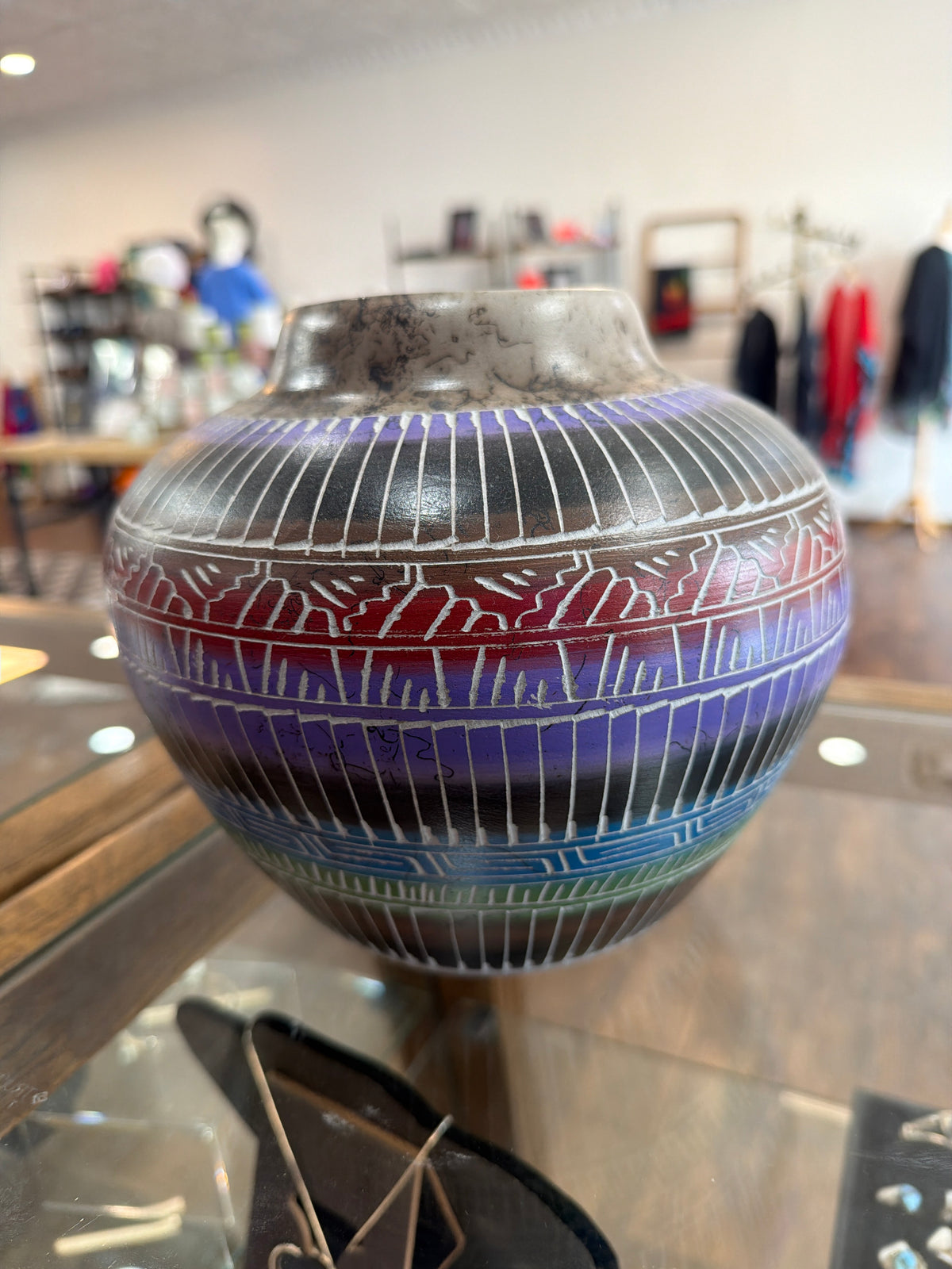 Horse Hair Pottery by Tyler Yazzie (Navajo)