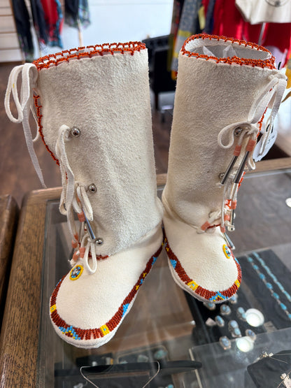 Beaded Kids Moccasins/Leggings Sz 7/8