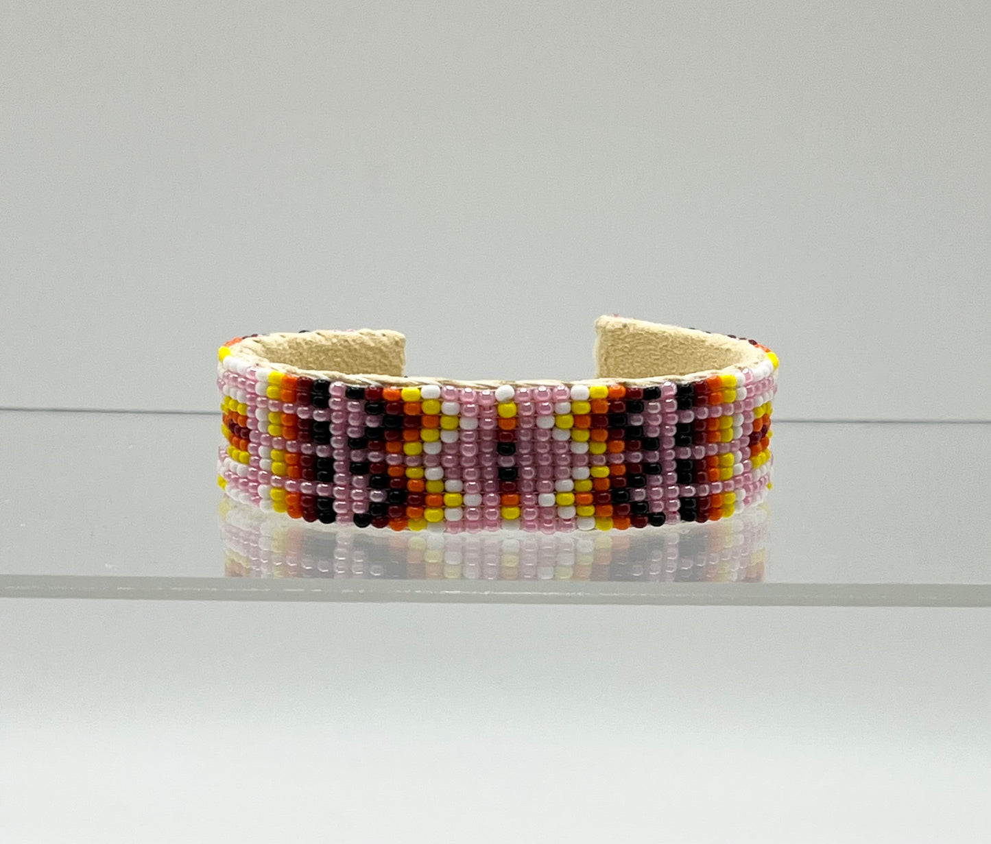Beaded Bracelet; Pink