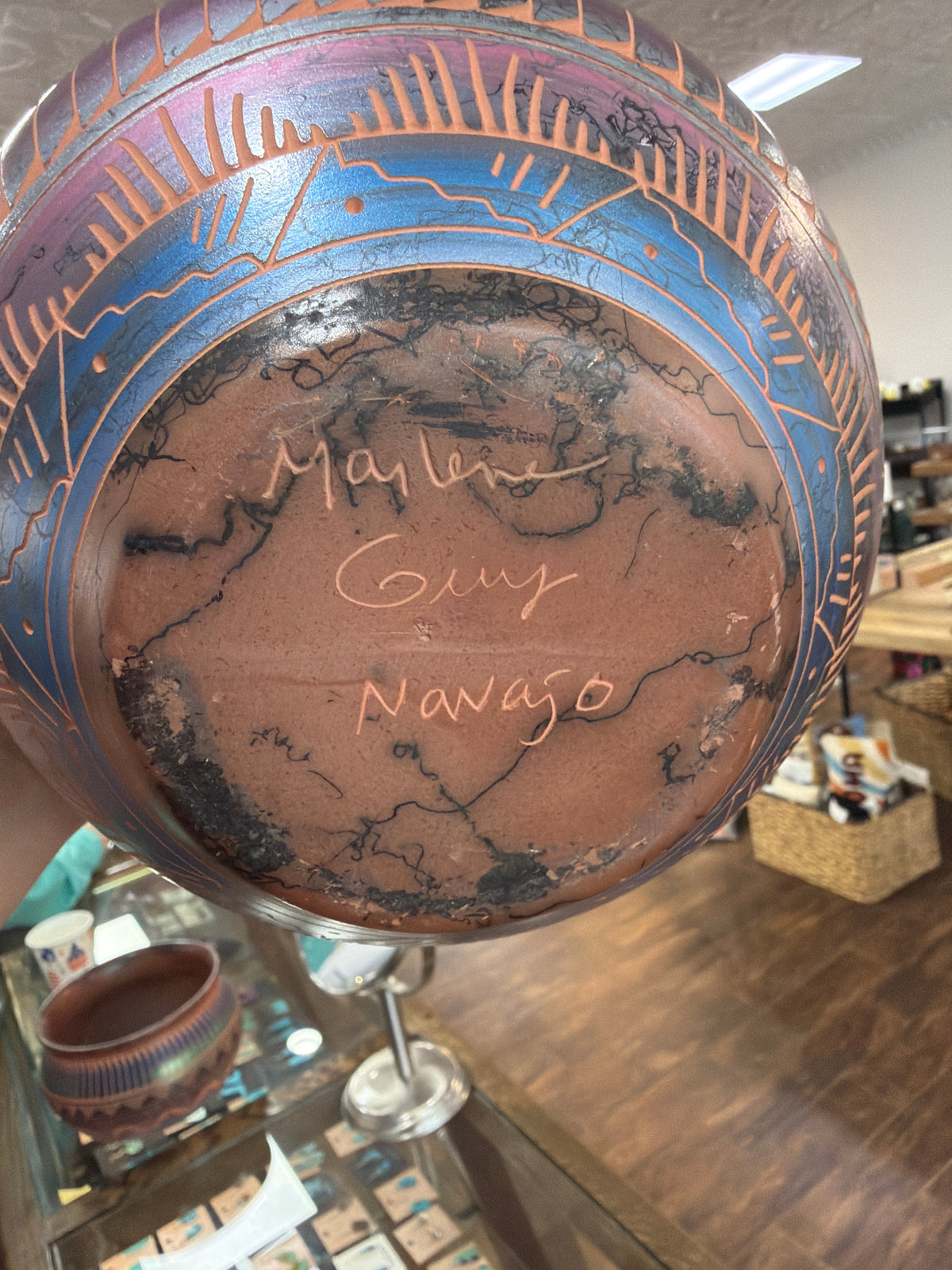 Horse Hair Pottery by Marlene Grey (Navajo)