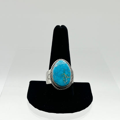 Men’s Turquoise and Sterling Silver Ring; Size 12