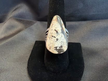 White Buffalo/Sterling Silver Ring (Size 9)