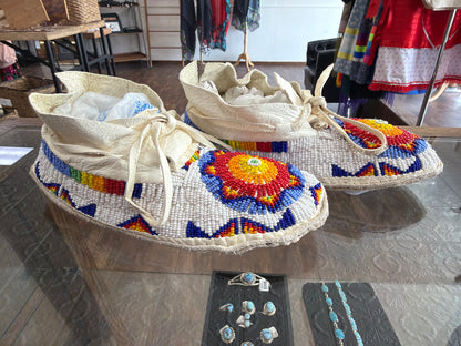 Fully Beaded Moccasins Sz 3-4