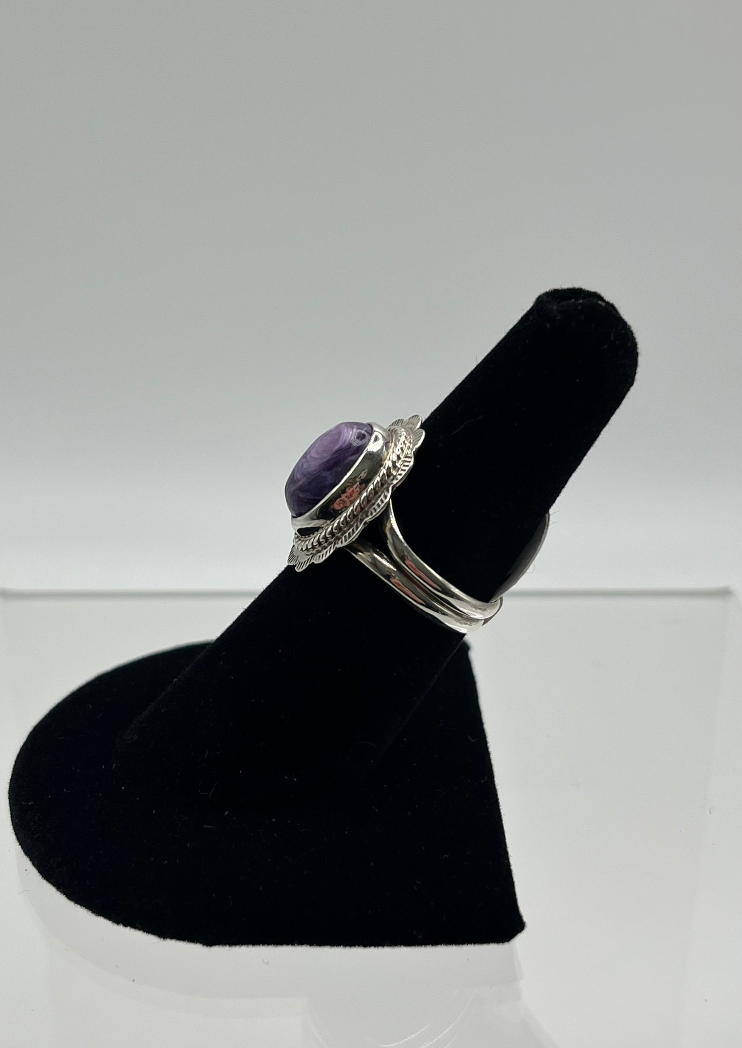 Charoite and Sterling Silver Ring Size 7